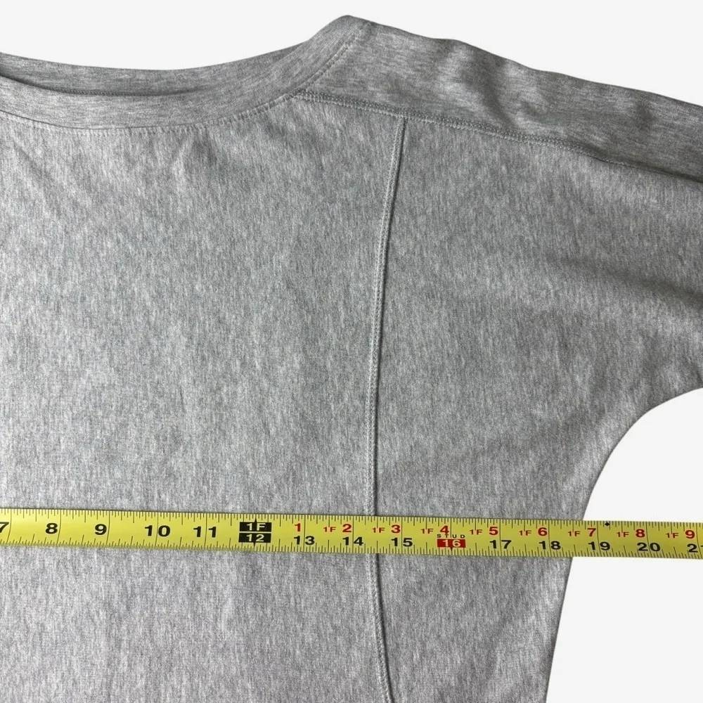 Athleta Salinas Sweatshirt Dress XS Heather Gray Mini Pullover Soft Stretch - Picture 6 of 10